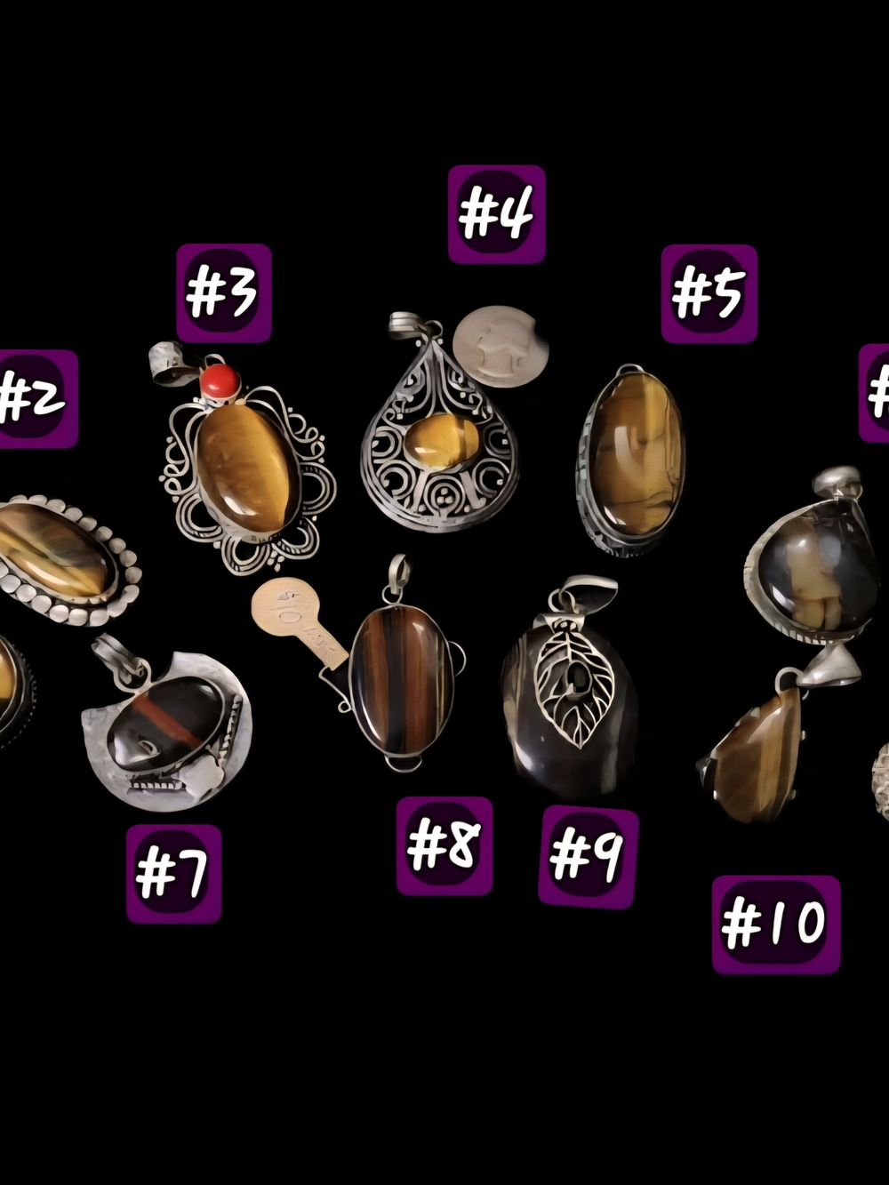 Esquisite Tiger Eye Pendants-Each Has Its Own Price In The Description.